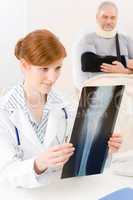 Doctor office - female physician x-ray patient