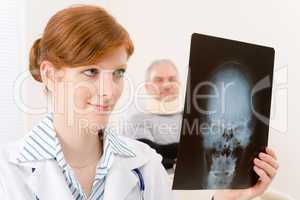 Doctor office - female physician x-ray patient