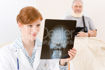 Doctor office - female physician x-ray patient