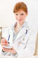 Doctor office - female physician prescription