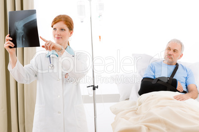 Hospital - female doctor examine x-ray patient