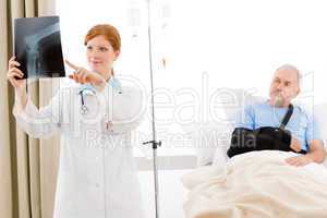 Hospital - female doctor examine x-ray patient