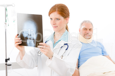 Hospital - female doctor examine x-ray patient