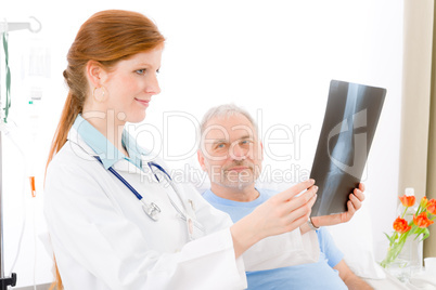 Hospital - female doctor examine patient x-ray