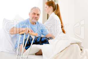 Hospital - female nurse care patient broken leg