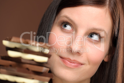 Chocolate - portrait young healthy woman