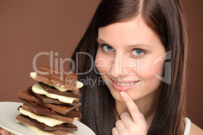 Chocolate - portrait young woman desire