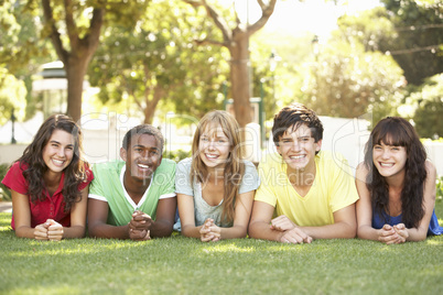 Group Of Teenagers Lying