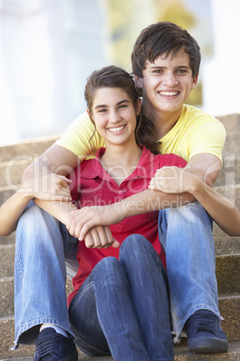 Teenage Couple Sitting