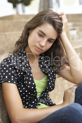 Unhappy Female Teenage Student