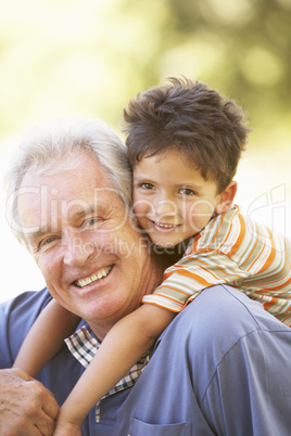 Grandfather Giving Grandson Ride