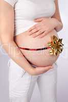 Pregnant Belly wth Ribbon