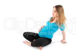 Pregnant Woman Sitting Relaxed Pose