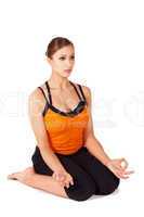 Woman doing Prenatal Yoga Exercise