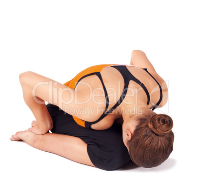 Fit Woman Practicing Yoga Asana