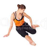 Fit Woman Practicing Yoga Asana