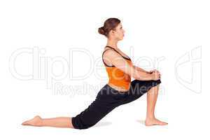 Fit Attractive Woman Practicing Yoga Stretching Pose