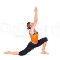 Fit Attractive Woman Practicing Yoga Stretching Asana