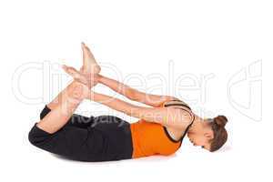 Woman Practicing Yoga Stretching Exercise