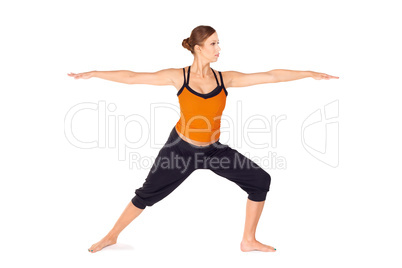 Fit Attractive Woman Practicing Yoga Exercise