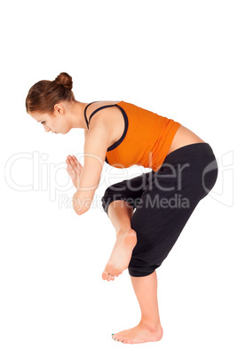 Young Fit Woman Practicing Yoga Exercise