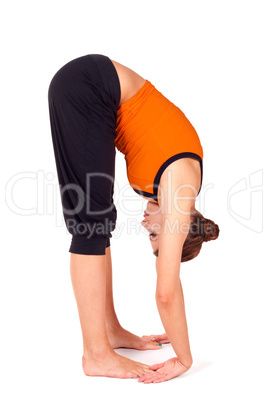 Woman Practicing Gorilla Pose Yoga Exercise