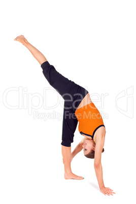 Woman Practicing Standing Split Yoga Exercise