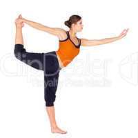 Woman Practicing Dancer Pose Yoga Exercise
