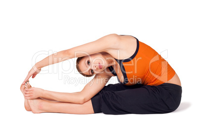 Woman Practicing Yoga Asana