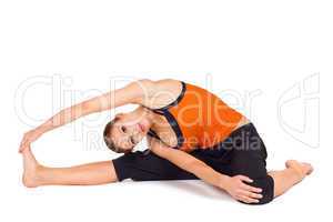 Woman Practicing Yoga Exercise