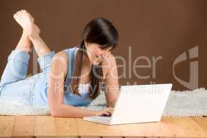 Home study - woman teenager with laptop