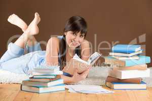 Home study - woman teenager read book