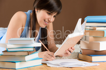 Home study - woman teenager write notes