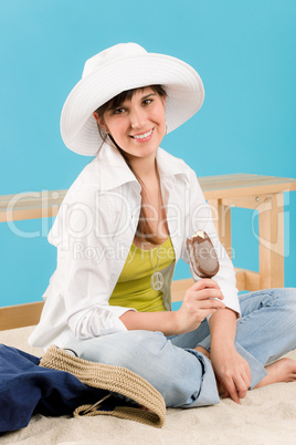 Summer - woman teenager enjoy ice lolly