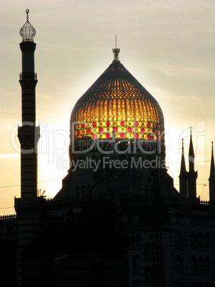 Yenidze von Dresden bei Sonnenuntergang 156