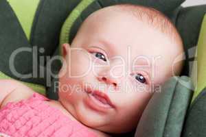 Portrait of a Baby Girl Toddler in Car Seat