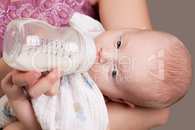 Baby Girl Drinking Milk