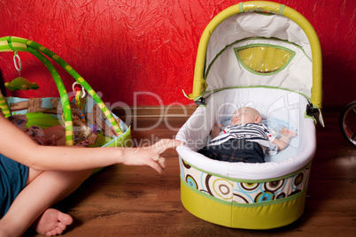 Baby Sleeping in a Stroller