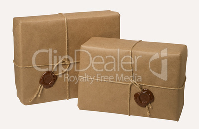 parcel with a rope and wax