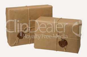 parcel with a rope and wax