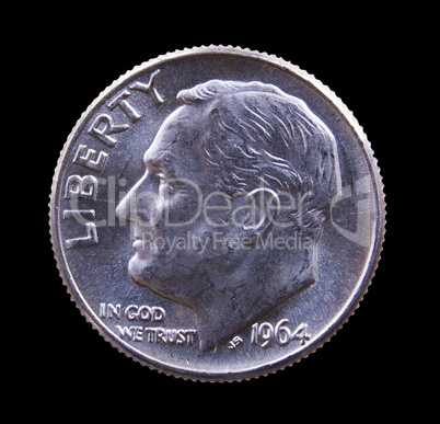 1964 silver Roosevelt dime