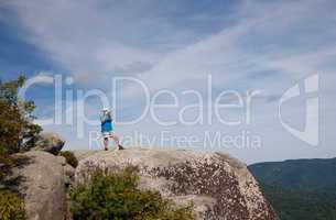 Hiker overlooking Shenandoah valley