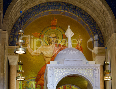 Mosaic of Jesus on ceiling of Basilica in Washington