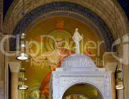 Mosaic of Jesus on ceiling of Basilica in Washington