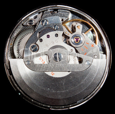 Interior of automatic wrist watch