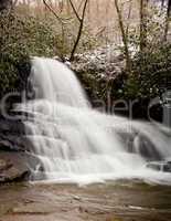 Laurel Falls in Smoky Mountains in snow