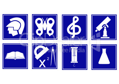 Set of educational symbols