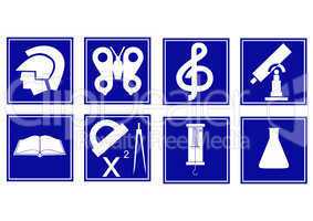 Set of educational symbols