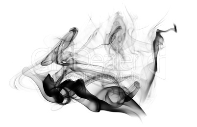 Black Abstraction: smoke shapes on white