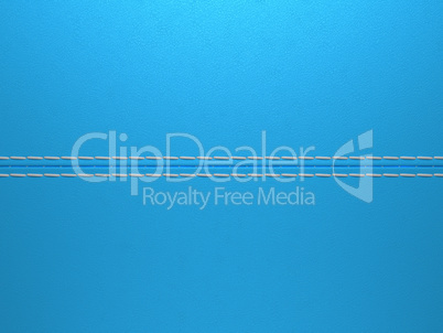 Blue horizontal stitched leather background